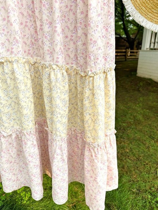 Multicolor Boho Women's Color Block Random Printing Skirt - Picture 5 of 6